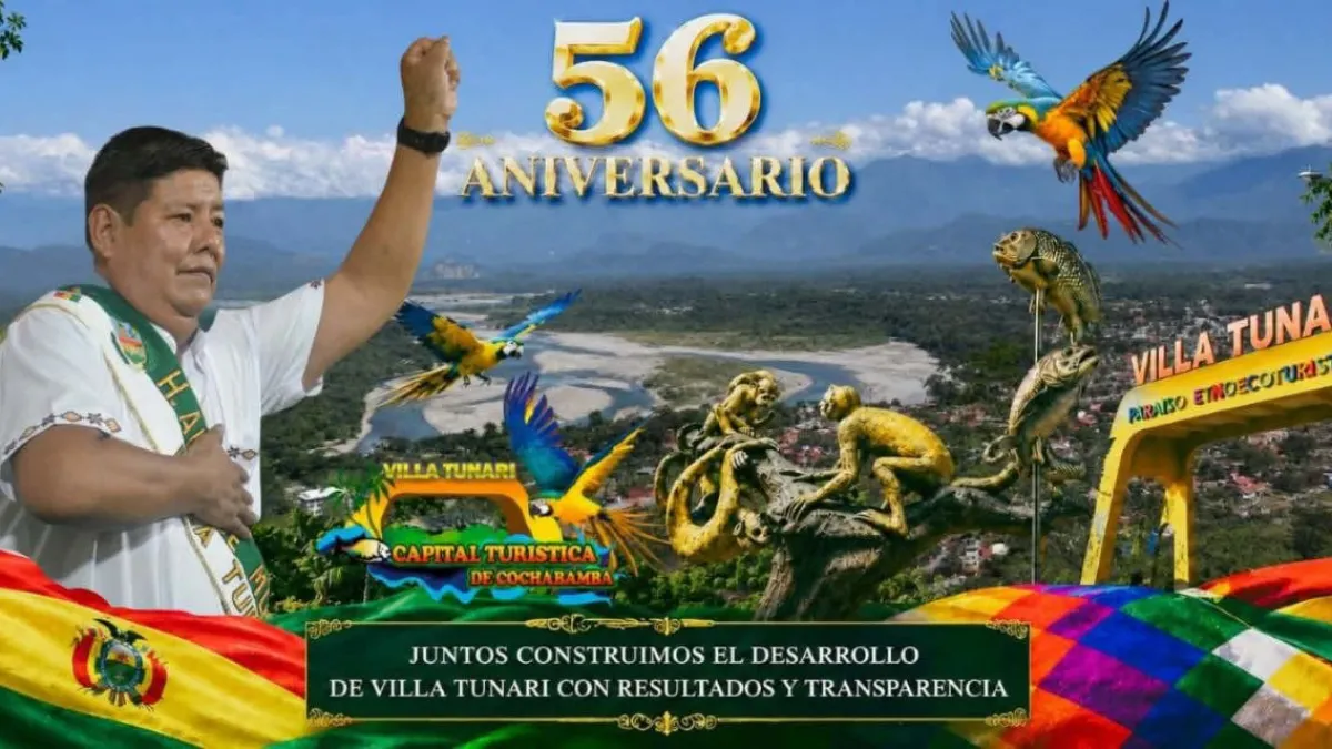 Villa Tunari se apresta a celebrar su LVI aniversario de creación municipal